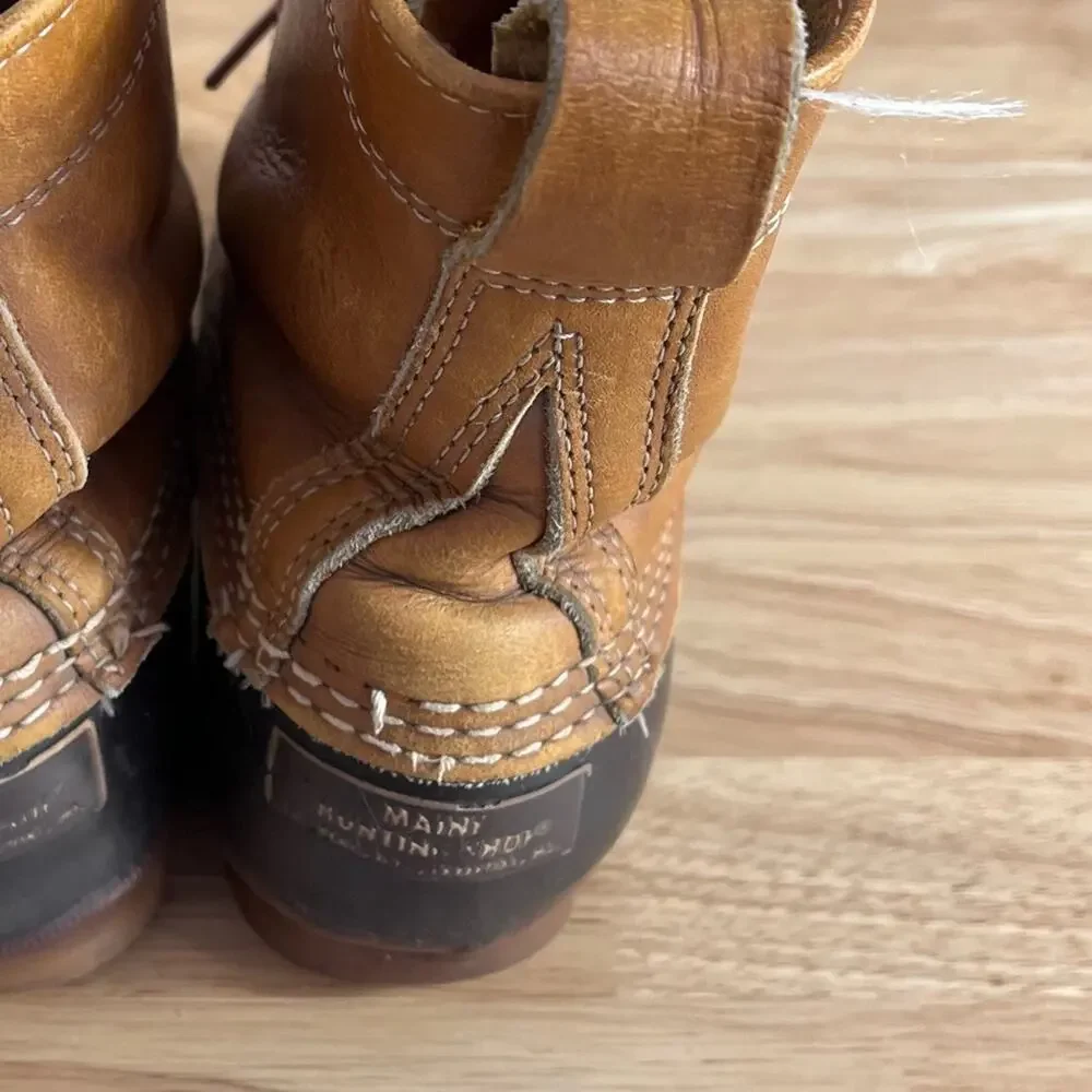 LL Bean Boots Womens 6 Brown Leather Thinsulate Maine Hunting Shoe Duck Vintage